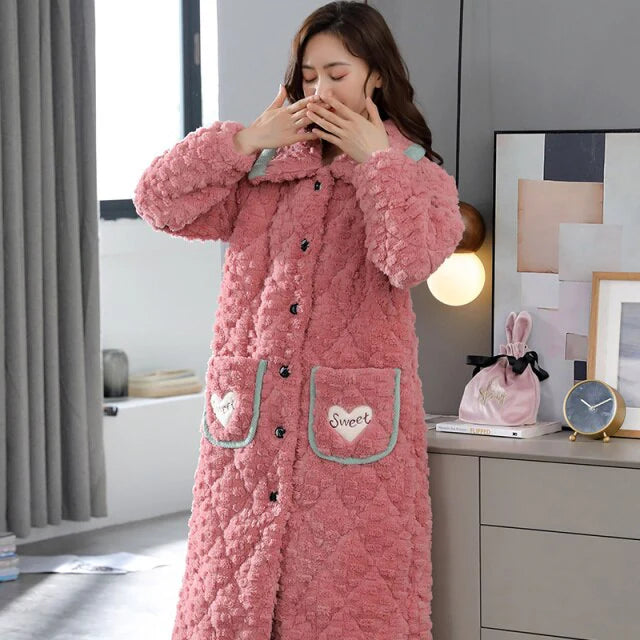 Robe de Chambre Rose Femme