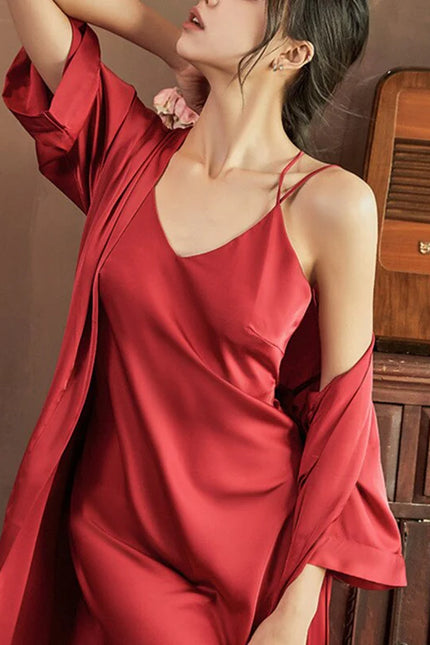 Kimono Satin Rouge
