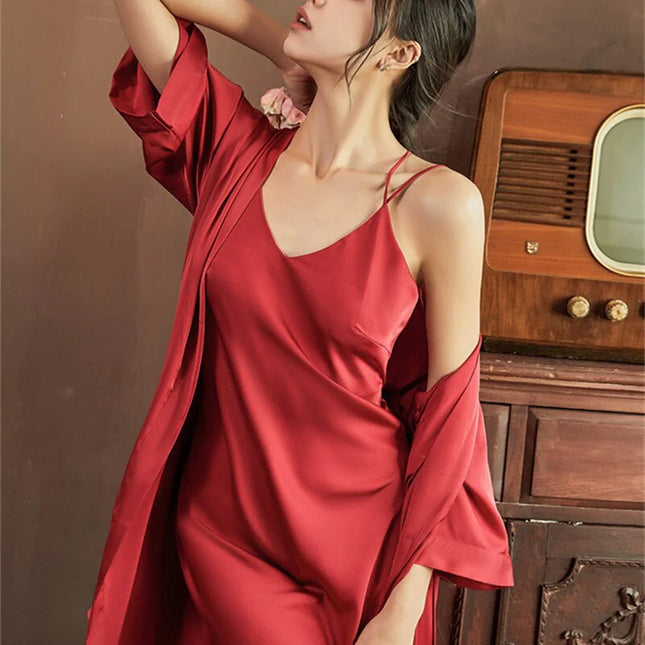 Kimono Satin Rouge
