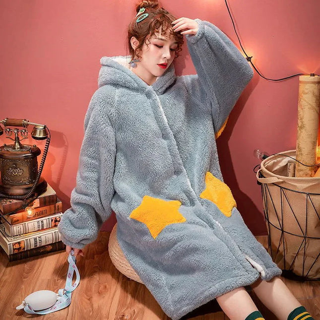 Robe de Chambre Bleu Femme
