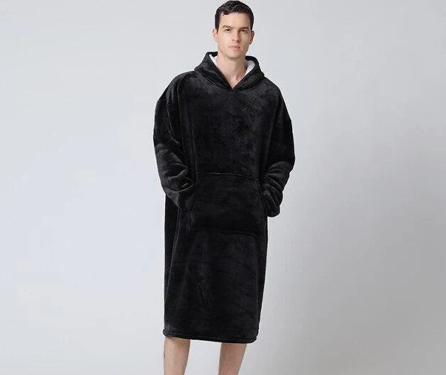Robe de Chambre Homme Polaire Noir