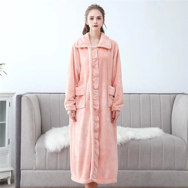 Naisten Vaaleanpunainen Fleece Kylpytakki