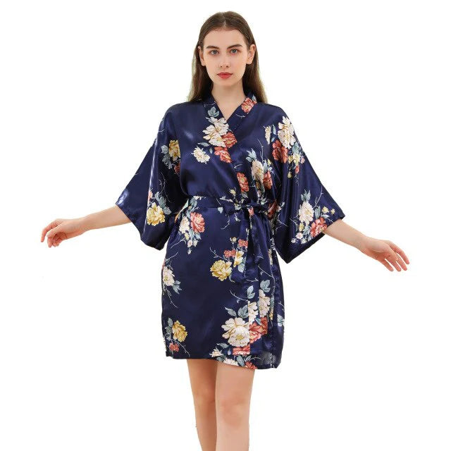 Kimono Court Fleuri Femme