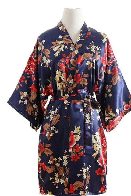 Kimono Satin Fleuri